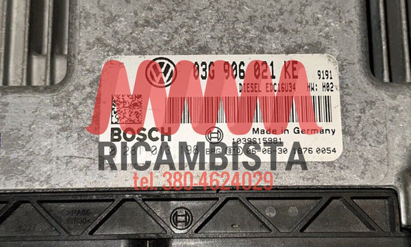 03G906021KE Volkswagen Touran 2.0 centralina motore Bosch 0281013198