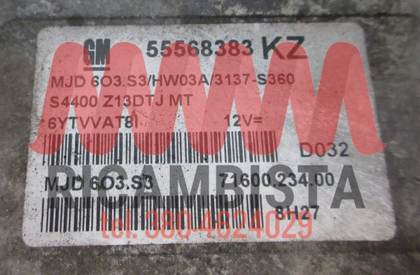 55568383 Opel Corsa D 1.3 centralina motore Magneti Marelli MJD603S3