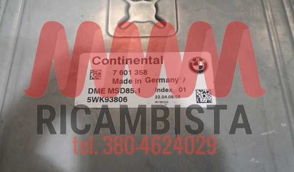 7601358 BMW X6 centralina motore Siemens 5WK93806