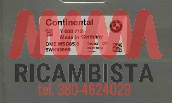 7608712 BMW X5 centralina motore Continental MSD85.3 5WK93865 