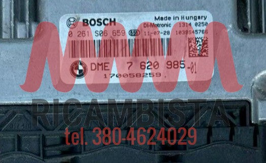 7620985 Mini Cooper S 1.6 benzina centralina motore Bosch 0261S06659