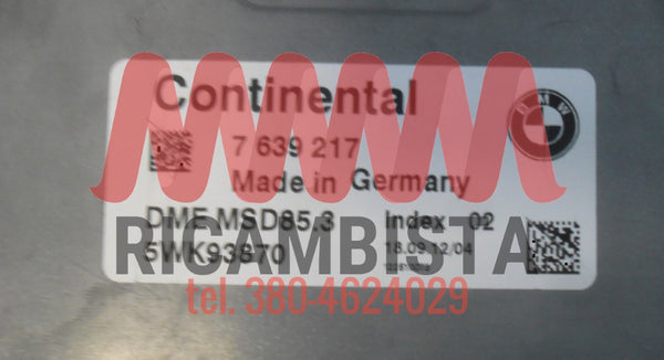 7639217 BMW X5 E70 centralina motore Continental 5WK93870