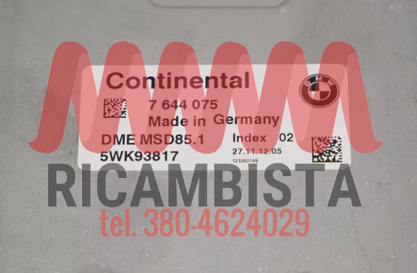 7644075 BMW X6 E71 benzina centralina motore Continental 5WK93817