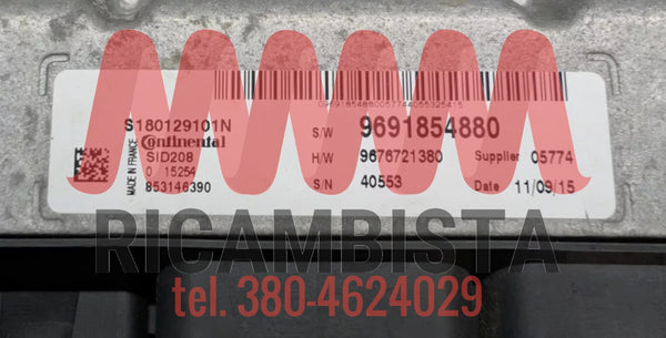 9691854880 Fiat Ducato 2.2 centralina motore continental 9676721380