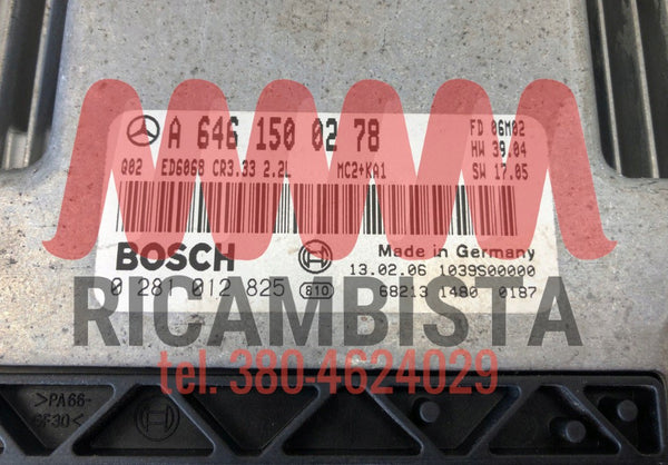 A6461500278 Mercedes Vito 2.2 centralina motore Bosch 0281012825