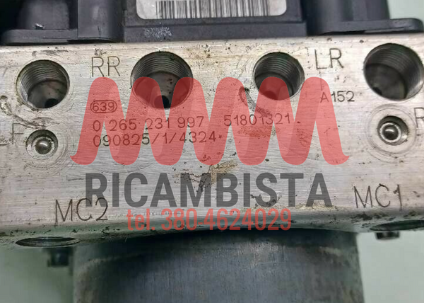 0265800662 51801321 0265231997 Fiat Fiorino gruppo pompa ABS